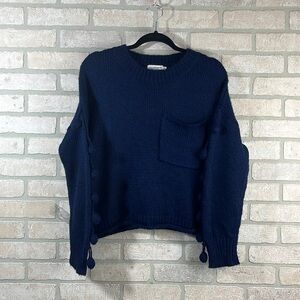Anthropologie Lili Sidonio Navy Knit Sweater- Size S/M
